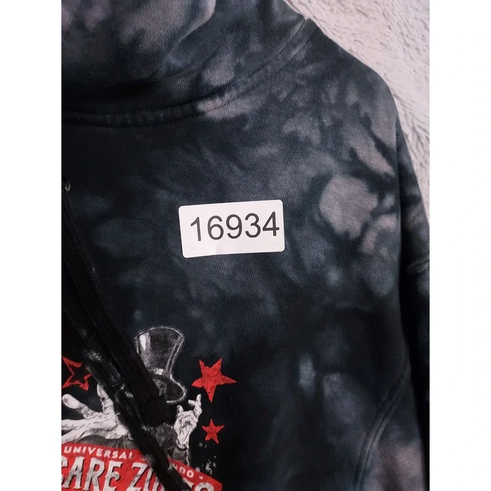 Halloween Horror Nights Hoodie Mens Medium Universal Studios Scare Zones Tie Dye - Picture 9 of 9